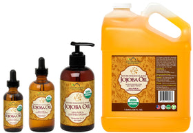 US Organic Jojoba Oil 2oz with natural background