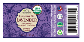 US Organic Lavender Essential Oil 100% Pure 10ml bottle back view