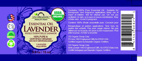 US Organic Lavender Essential Oil 15ml bottle with packaging