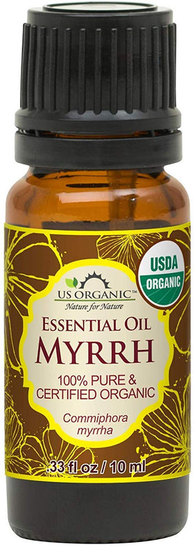US Organic Myrrh Essential Oil 10ml bottle front view