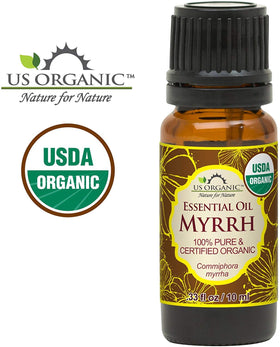 US Organic Myrrh Essential Oil 10ml with packaging