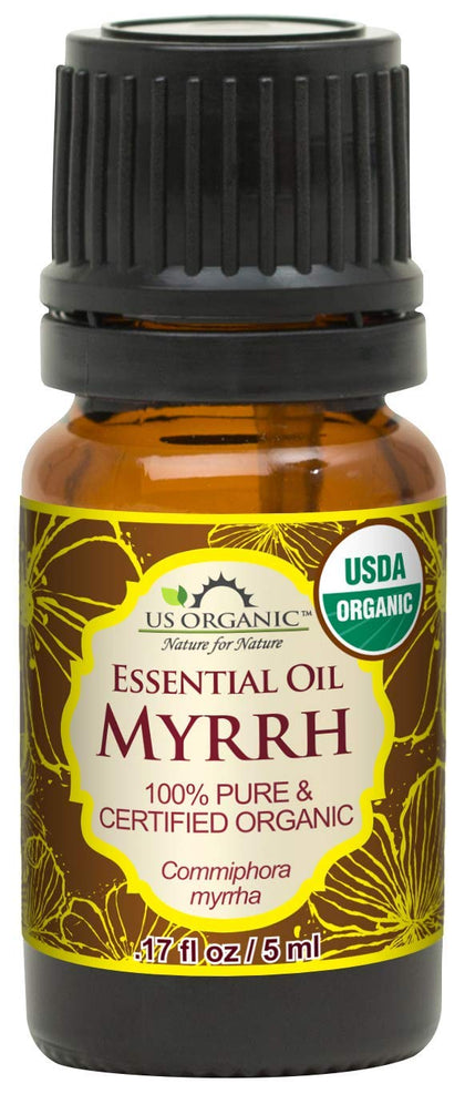 US Organic Myrrh Essential Oil 5ml bottle front view