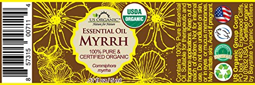 US Organic Myrrh Essential Oil 5ml with packaging