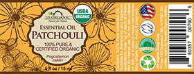US Organic Patchouli Essential Oil bottle with Euro dropper