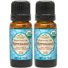 US Organic Peppermint Essential Oil 10ml Pack of 2 front view