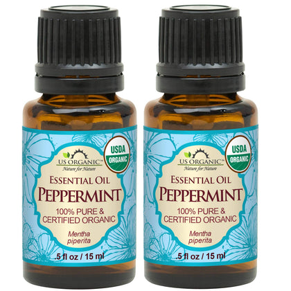 US Organic Peppermint Essential Oil 15ml front view