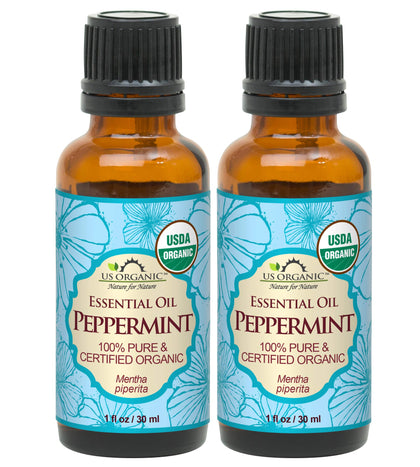 US Organic Peppermint Essential Oil 30ml pack of 2 front view