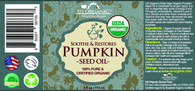 US Organic Pumpkin Seed Oil 4 oz bottle with glass eyedropper