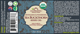US Organic Sea Buckthorn Berry Oil 30ml side view showing cap