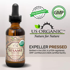US Organic Sesame Seed Oil being applied on skin