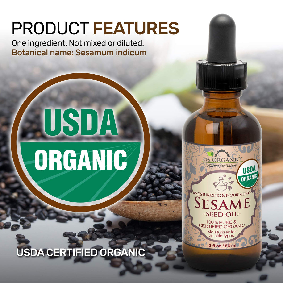 US Organic Sesame Seed Oil in a spa setting