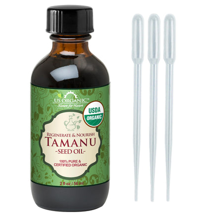 US Organic Tamanu Oil 2oz front view with improved cap