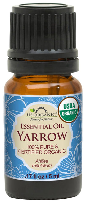 US Organic Yarrow Essential Oil 5ml bottle front view