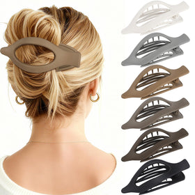 USDNICE 6 PCS flat hair clips in matte finishes, assorted colours