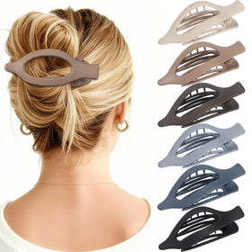 USDNICE 6 PCS Flat Hair Clips set in various matte shades