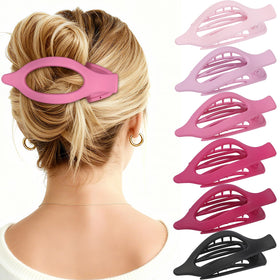 USDNICE Flat Hair Clips Set 6 PCS in pink and purple matte finishes
