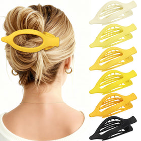 USDNICE Flat Hair Clips Set - 6 PCS in various matte shades