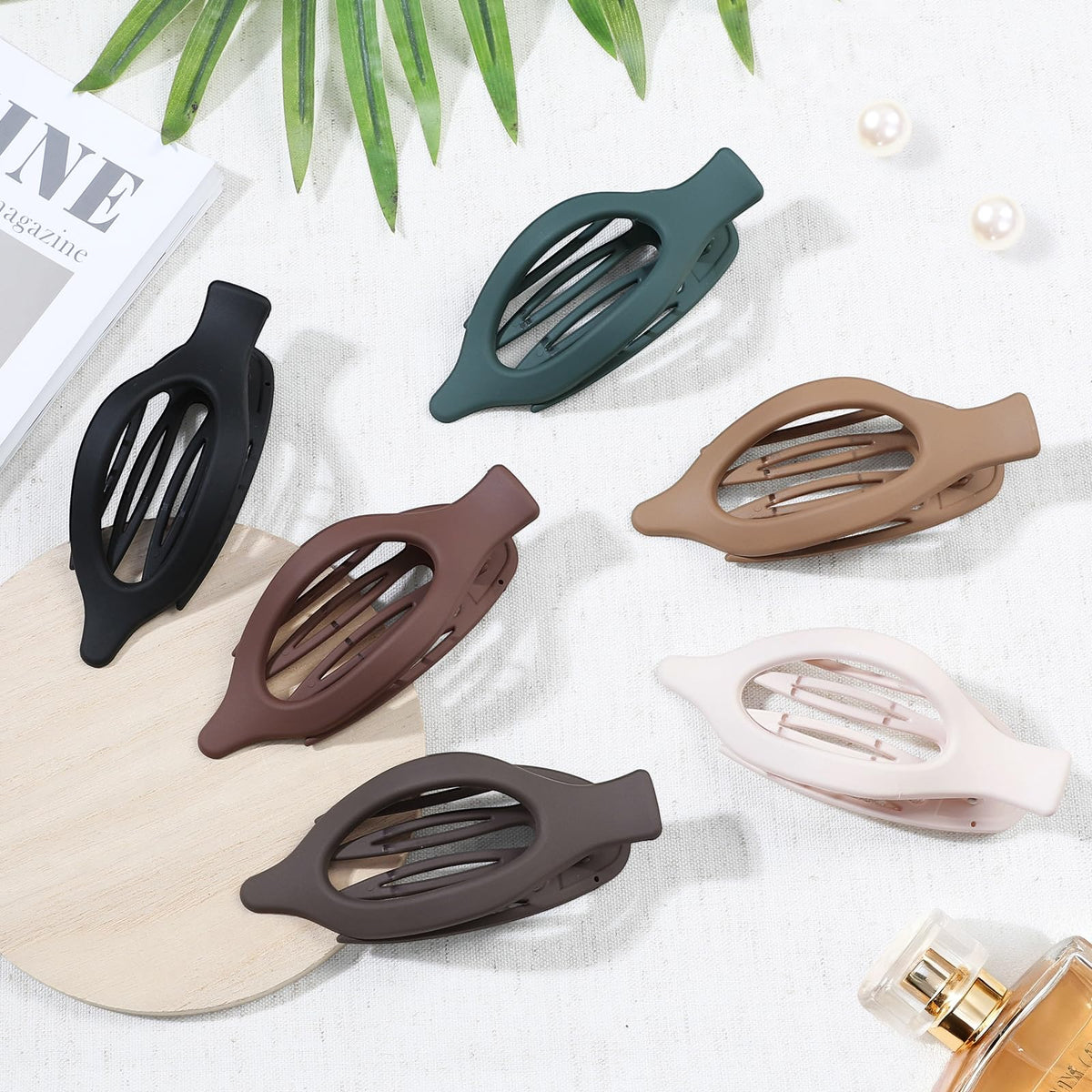 USDNICE Flat Hair Clips Set - close-up of clips in various colours