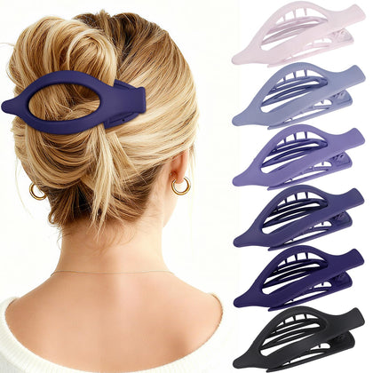 USDNICE flat hair clips set of 6 in purple matte finish