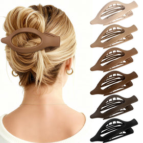 USDNICE Flat Hair Clips set of 6 in various matte colours