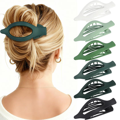 USDNICE Flat Hair Clips set of 6 in various matte colours