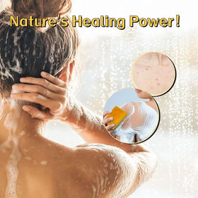 Uselective Lemon & Turmeric Soap Bar lathering on skin