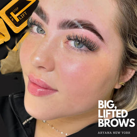 User applying ARYANA NEW YORK Brow Lamination Kit at home