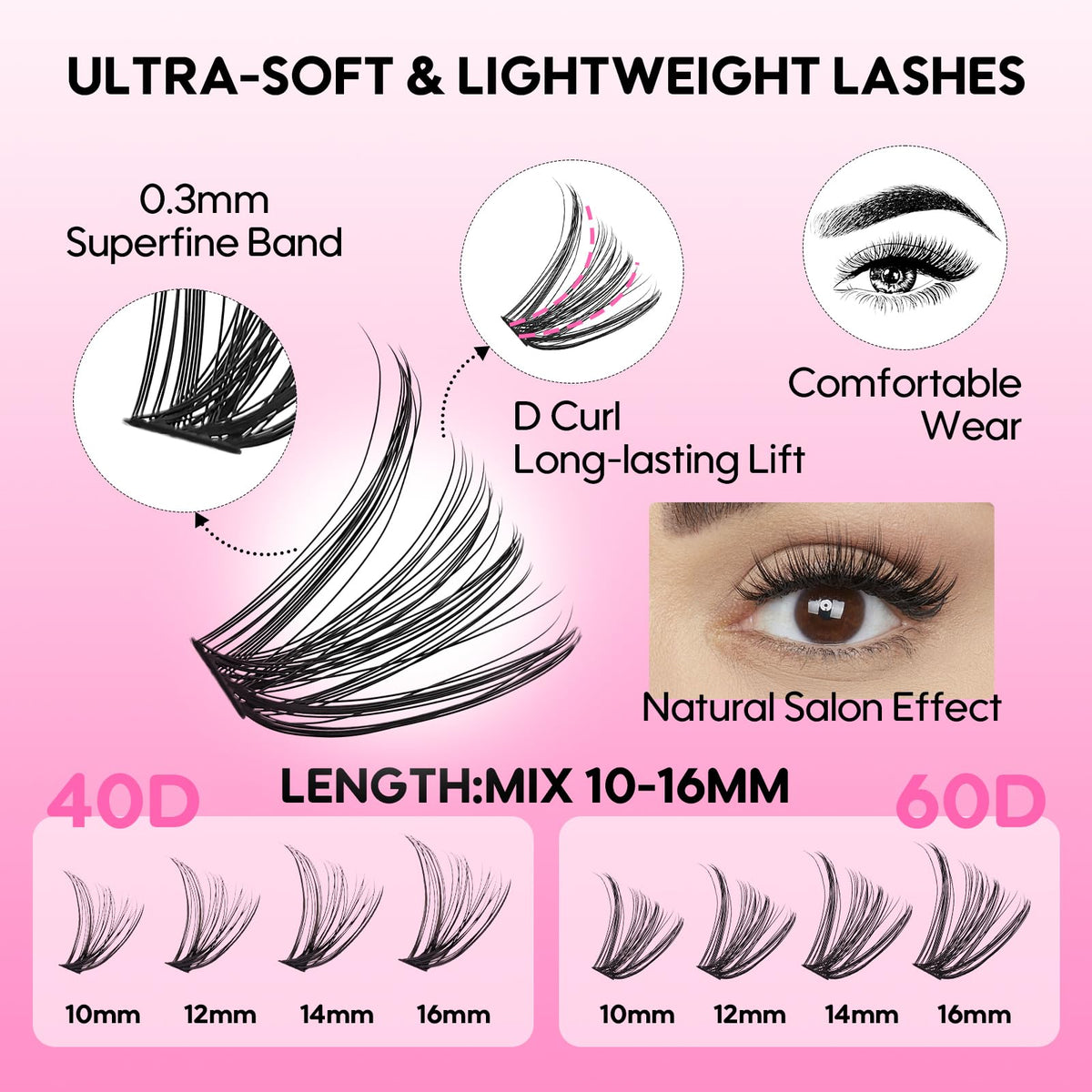 User applying Azenlo lash clusters at home