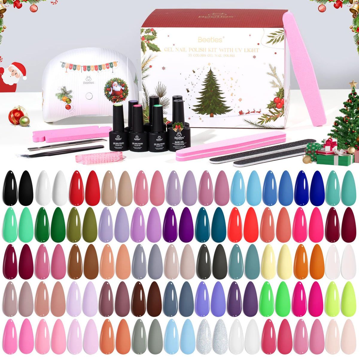 user applying beetles gel nail polish with UV lamp