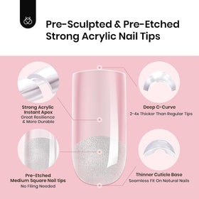 User applying beetles Gel Polish nail tips at home