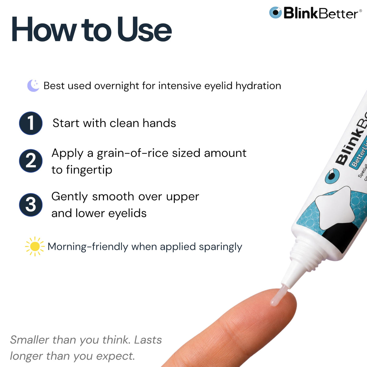 User applying BlinkBetter Eyelid Ointment 10g
