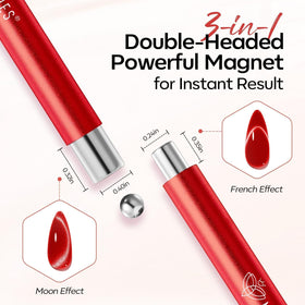 user applying cat eye gel polish with magnet