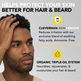 User applying CLEVERMAN beard dye at home