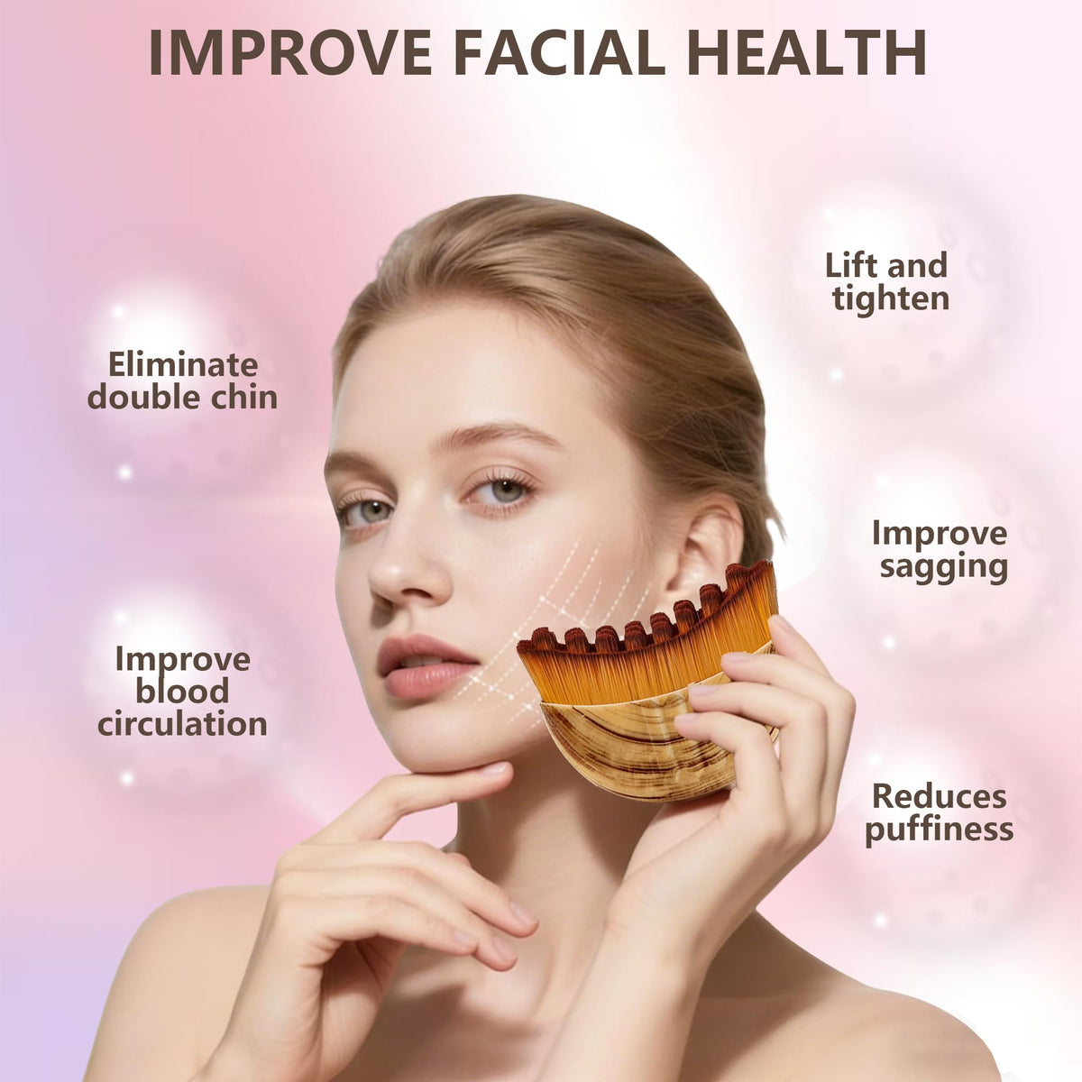 User applying Cxguu face brush on cheek