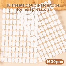 User applying ESUOHYM double sided tape on nails