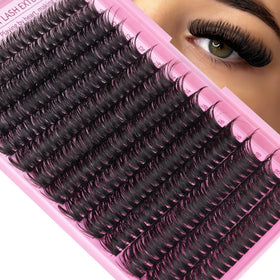 User applying Geeneiya lashes using tweezers