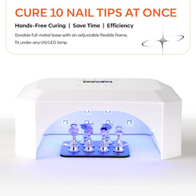 User applying gel on nails using Makartt Nail Stand