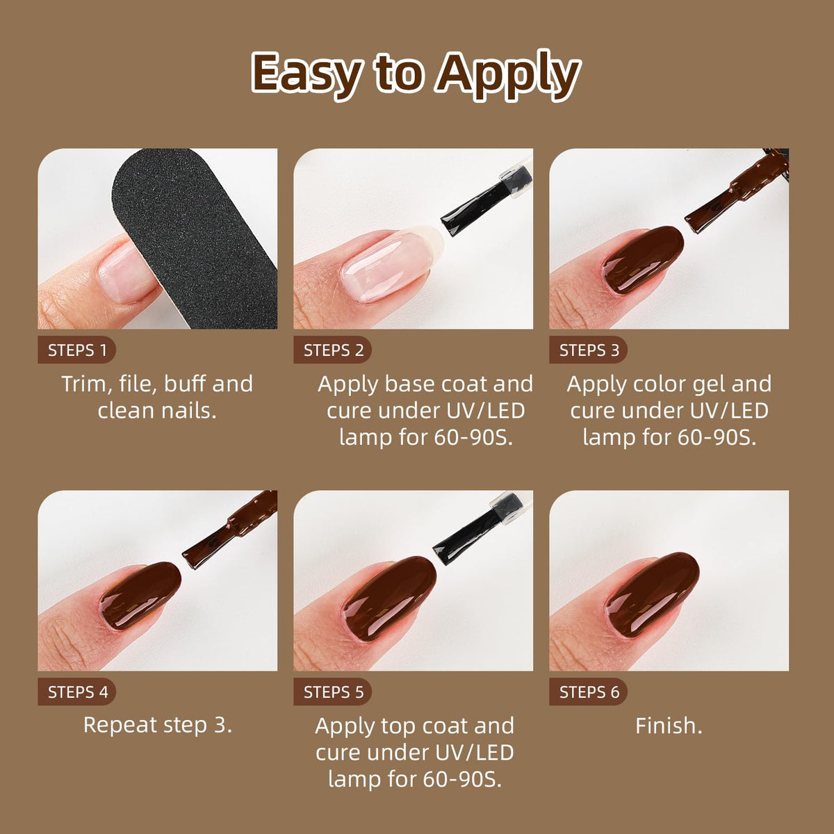 User applying JODSONE gel nail polish at home