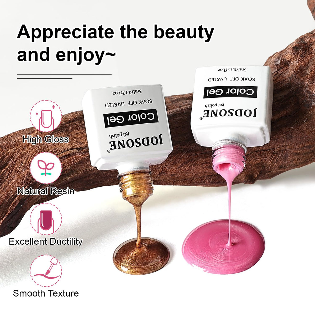 User applying JODSONE gel nail polish with a nail lamp