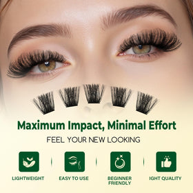 User applying KEYYOU lash clusters for a dramatic look