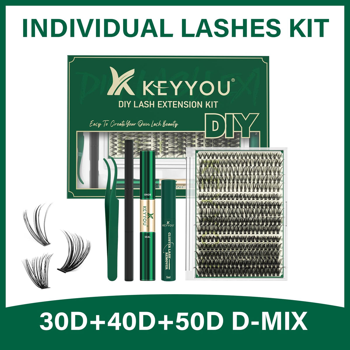 User applying lashes with KEYYOU tools