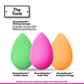 User applying makeup with Beautyblender sponge
