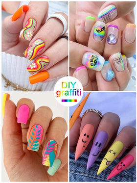 User applying nail art with Kalolary pens