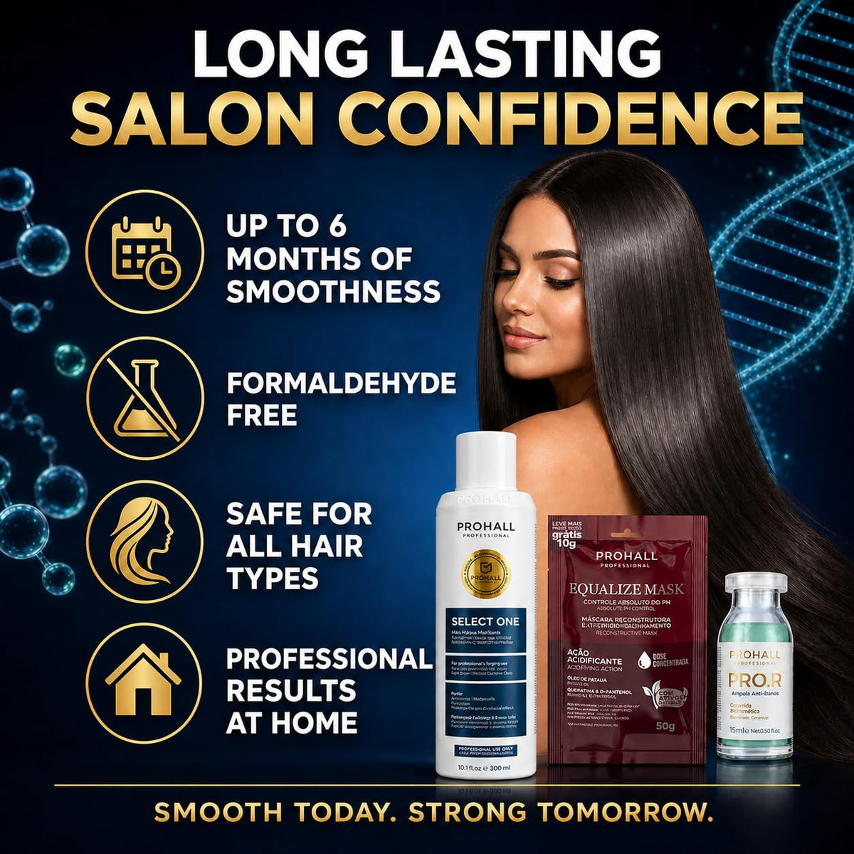 User applying Prohall keratin in salon