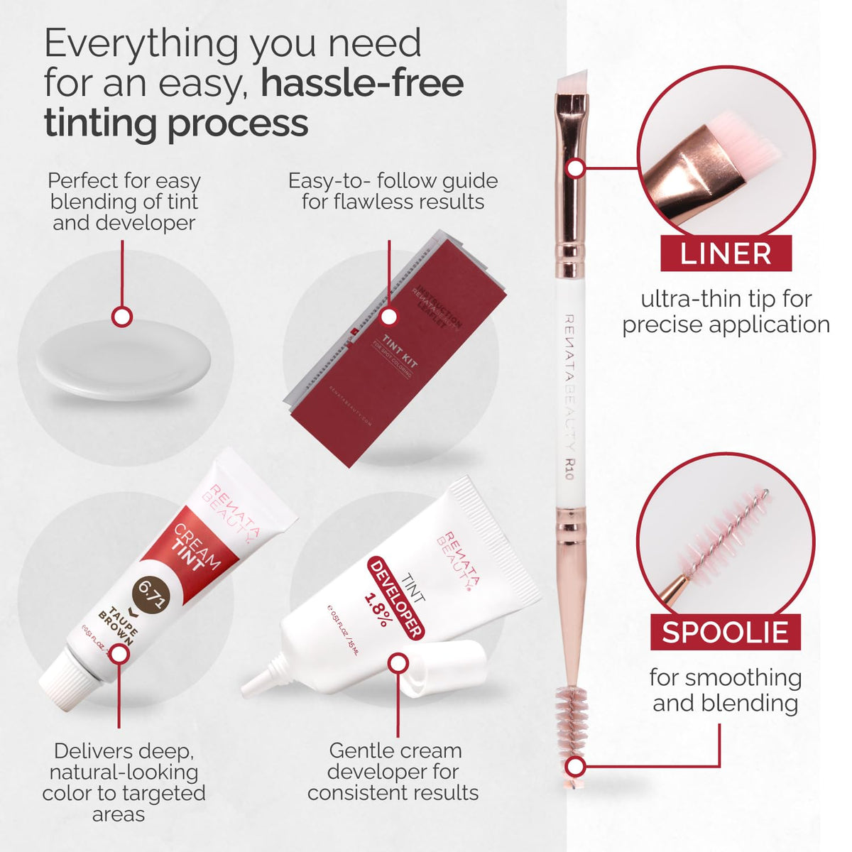 User applying RB RENATA BEAUTY Tint Kit at home