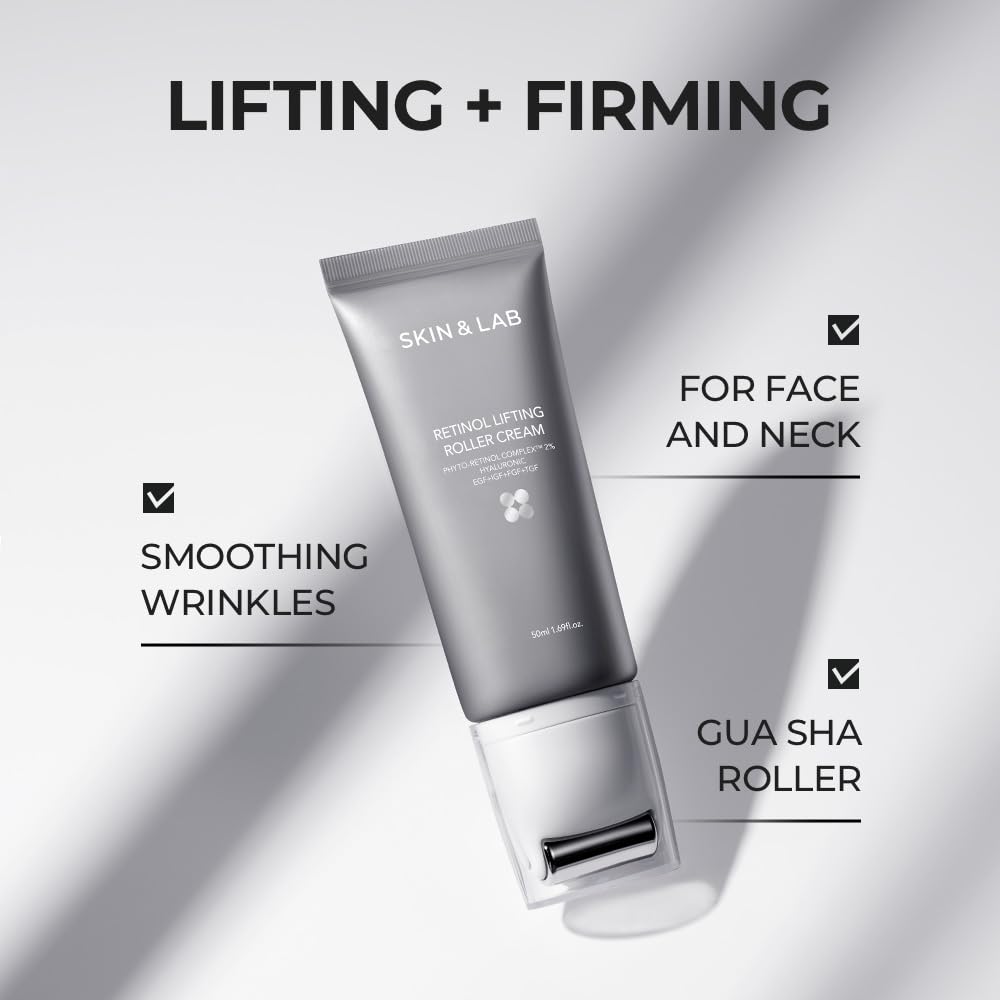User applying SKIN & LAB Bakuchiol Eye Serum around eyes