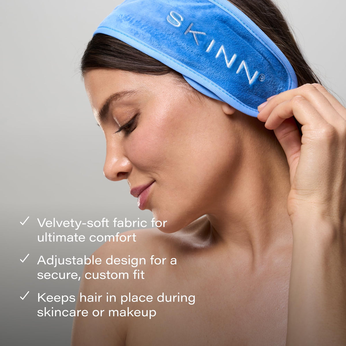 User applying SKINN DermAppeal Microdermabrasion Face Scrub at home