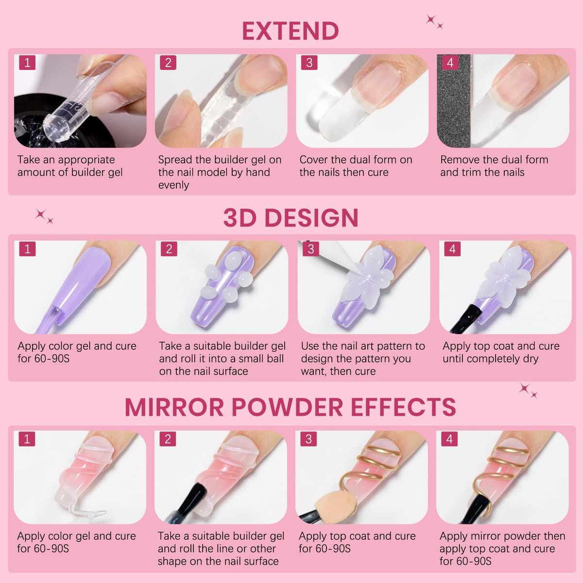 User applying SUPWEE 3D Sculpting Gel to nails
