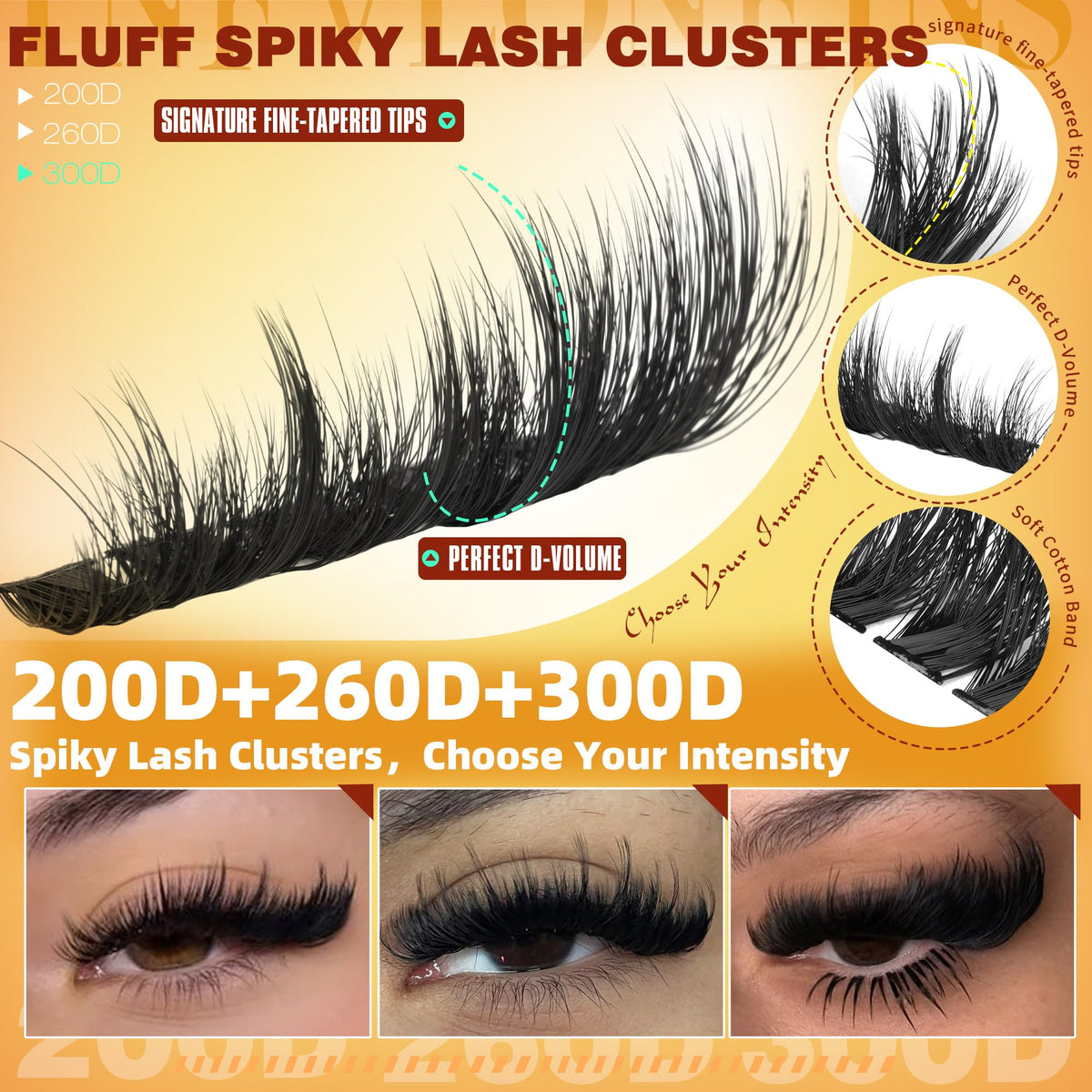 User applying TNFVLONEINS lash clusters with tweezers