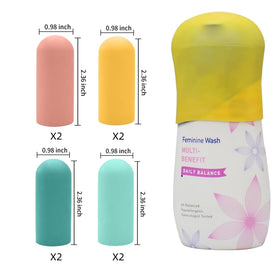 User applying TRANOMOS Silicone Bottle Cover to a lotion bottle